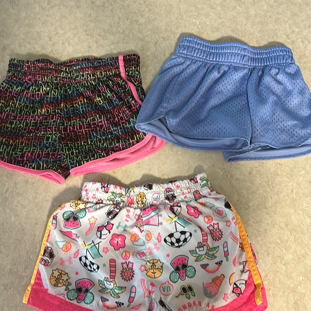Toddler athletic shorts, under armor, and BCG brand. Size 4 toddler